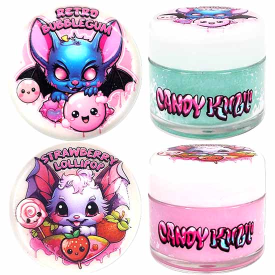 Set Of 2 Retro Bubble Gum & Strawberry Lollipop Candy Kult Sugar Lip Scrub - Candy Kult - Candy Cult - Cult Candy - Cake High Heels - [product_vendor}