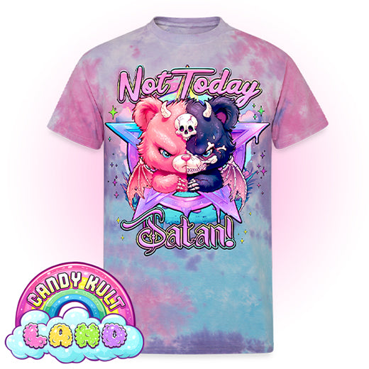 Not Today Satan Pentagram - Fright Candy Unisex Tie Dye T-Shirt - Candy Kult - Candy Cult - Candy Kult Land - Wishbone - Boo Kitty - Panku - Frosti - Toxic Kitten - Hex-Heart - Cult Candy - Cake High Heels - [product_vendor}