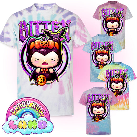 Boo Kitty Origins Bitten - Candy Kult Land Unisex Tie Dye T-Shirt - Candy Kult - Candy Cult - Candy Kult Land - Wishbone - Boo Kitty - Panku - Frosti - Toxic Kitten - Hex-Heart - Cult Candy - Cake High Heels - [product_vendor}