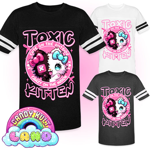 Crazy On The Inside Toxic Kitten - Candy Kult Land Men's / Unisex Vintage Sport T-Shirt - Candy Kult - Candy Cult - Candy Kult Land - Wishbone - Boo Kitty - Panku - Frosti - Toxic Kitten - Hex-Heart - Cult Candy - Cake High Heels - [product_vendor}