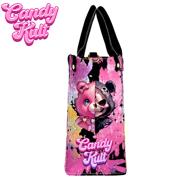 Split Personality Bear Fright Candy PU Leather Crossbody Handbag