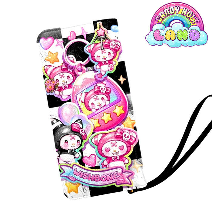 Wishbone Tamagotchi Sticker Wall Black Candy Kult Land Long Line Wallet