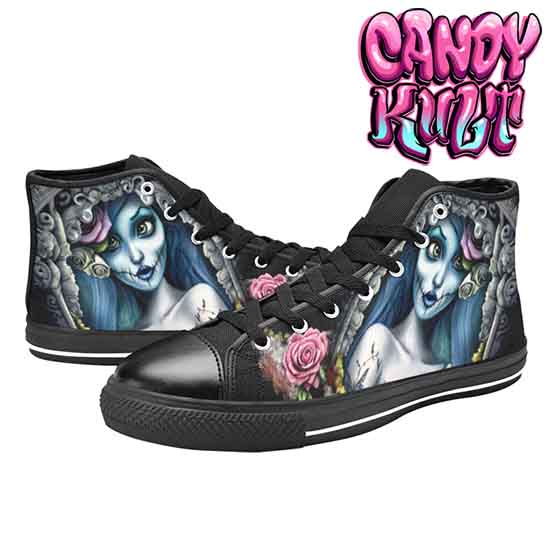 Corpse Bride Waiting For You Fright Candy Men’s High Top Canvas Shoes - Candy Kult - Candy Cult - Candy Kult Land - Wishbone - Boo Kitty - Panku - Frosti - Toxic Kitten - Hex-Heart - Cult Candy - Cake High Heels - [product_vendor}