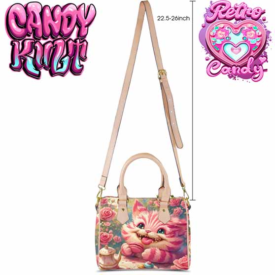 Rose Garden Tea Party Retro Candy Beige Boston Crossbody Handbag - Candy Kult - Candy Cult - Cult Candy - Cake High Heels - [product_vendor}
