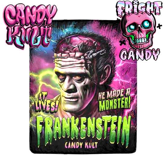 Frankenstein Fright Candy Micro Fleece Blanket - Candy Kult - Candy Cult - Candy Kult Land - Wishbone - Boo Kitty - Panku - Frosti - Toxic Kitten - Hex-Heart - Cult Candy - Cake High Heels - [product_vendor}