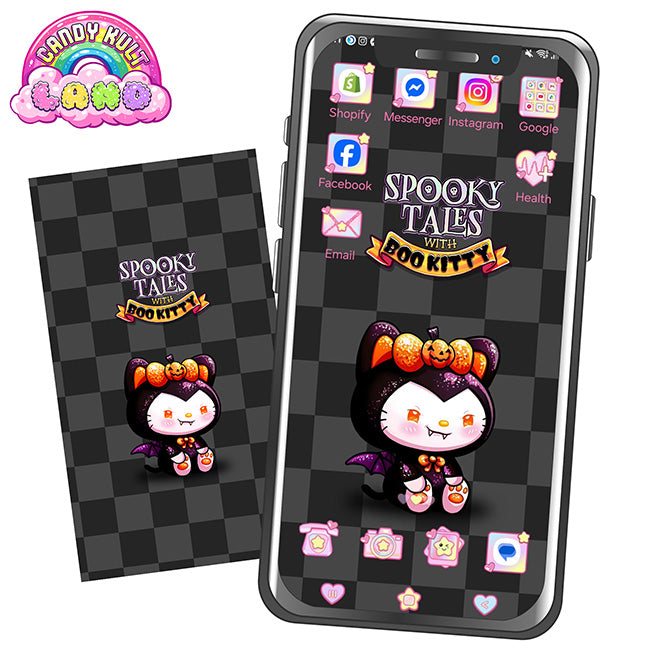 FREE Spooky Tales With Boo Kitty Candy Kult Land Phone Wallpaper