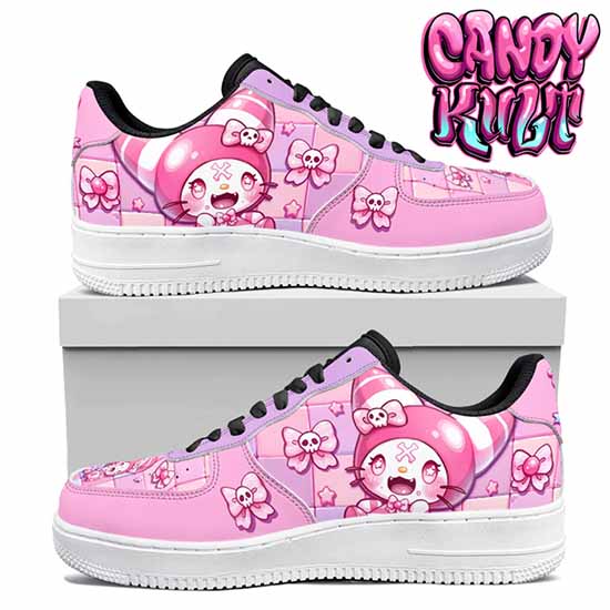 Wishbone Bows Pink Candy Kult Kicks Women's Sneakers Black - Candy Kult - Candy Cult - Cult Candy - Cake High Heels - [product_vendor}