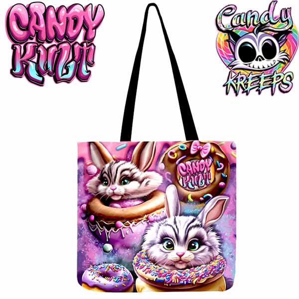 Sugar & Fizz The Donut Bunnies Candy Kreeps Reusable Canvas Shopping Tote - Candy Kult - Candy Cult - Cult Candy - Cake High Heels - [product_vendor}