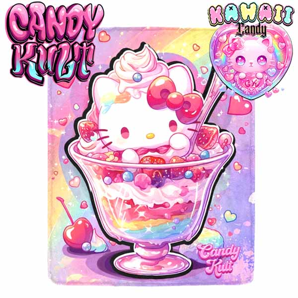 Sundae Kitty Kawaii Candy Micro Fleece Blanket - Candy Kult - Candy Cult - Cult Candy - Cake High Heels - [product_vendor}