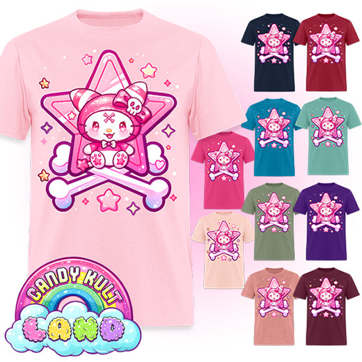 Wishbone Crossbones - Candy Kult Land COLOUR Men's / Unisex Classic T-Shirt - Candy Kult - Candy Cult - Candy Kult Land - Wishbone - Boo Kitty - Panku - Frosti - Toxic Kitten - Hex-Heart - Cult Candy - Cake High Heels - [product_vendor}