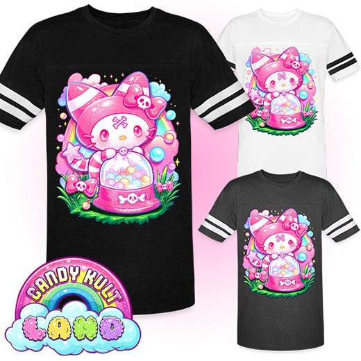 Wishbone Gumball Machine - Candy Kult Land Men's / Unisex Vintage Sport T-Shirt - Candy Kult - Candy Cult - Candy Kult Land - Wishbone - Boo Kitty - Panku - Frosti - Toxic Kitten - Hex-Heart - Cult Candy - Cake High Heels - [product_vendor}