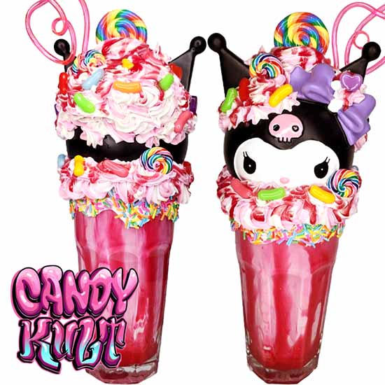 Kuromi Strawberry Candy Milkshake Sculpture - Candy Kult - Candy Cult - Cult Candy - Cake High Heels - [product_vendor}