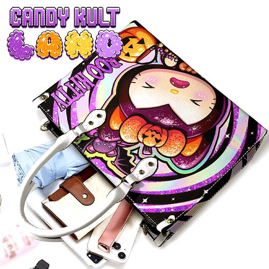 Boo Kitty Origins Bitten Candy Kult Land White PU Leather Crossbody Handbag - Candy Kult - Candy Cult - Candy Kult Land - Wishbone - Boo Kitty - Panku - Frosti - Toxic Kitten - Hex-Heart - Cult Candy - Cake High Heels - [product_vendor}