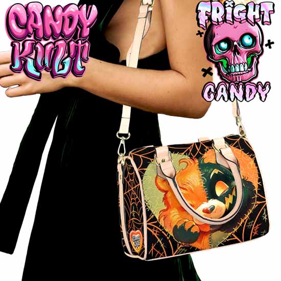 All Stitched Up Fright Candy Beige Boston Crossbody Handbag - Candy Kult - Candy Cult - Cult Candy - Cake High Heels - [product_vendor}
