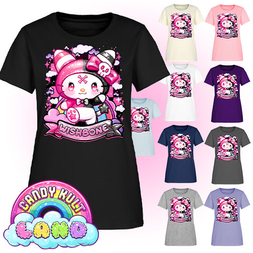 Wishbone Sparkle Punk - Candy Kult Land Women's FITTED T-Shirt - Candy Kult - Candy Cult - Candy Kult Land - Wishbone - Boo Kitty - Panku - Frosti - Toxic Kitten - Hex-Heart - Cult Candy - Cake High Heels - [product_vendor}