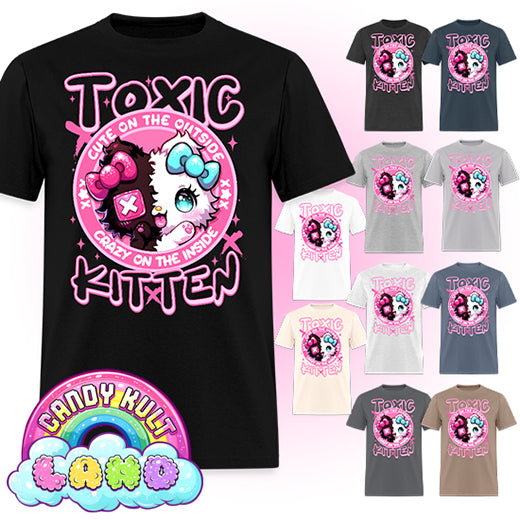 Crazy On The Inside Toxic Kitten - Candy Kult Land Men's / Unisex Classic T-Shirt - Candy Kult - Candy Cult - Candy Kult Land - Wishbone - Boo Kitty - Panku - Frosti - Toxic Kitten - Hex-Heart - Cult Candy - Cake High Heels - [product_vendor}