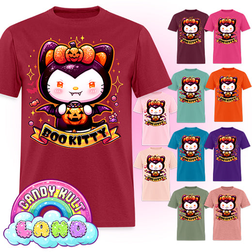 Boo Kitty - Candy Kult Land COLOUR Men's / Unisex Classic T-Shirt - Candy Kult - Candy Cult - Candy Kult Land - Wishbone - Boo Kitty - Panku - Frosti - Toxic Kitten - Hex-Heart - Cult Candy - Cake High Heels - [product_vendor}