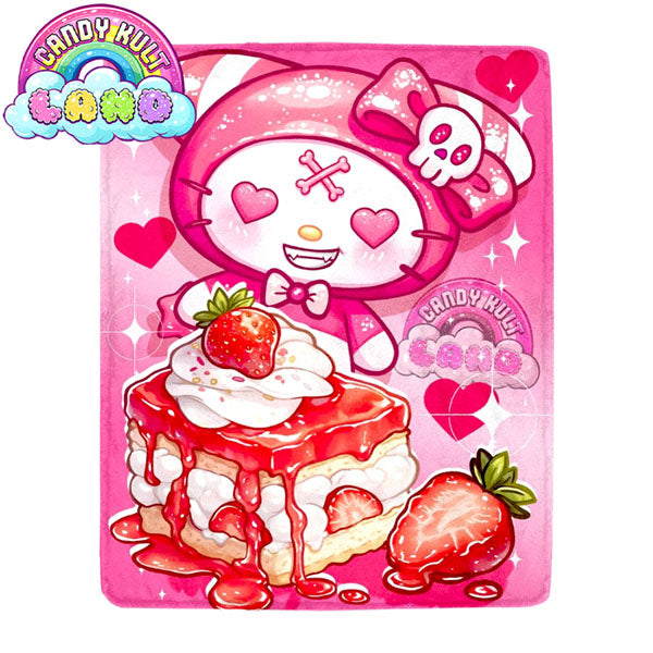 Wishbone Strawberry Shortcake Candy Kult Land Micro Fleece Blanket - Candy Kult - Candy Cult - Candy Kult Land - Wishbone - Boo Kitty - Panku - Frosti - Toxic Kitten - Hex-Heart - Cult Candy - Cake High Heels - [product_vendor}