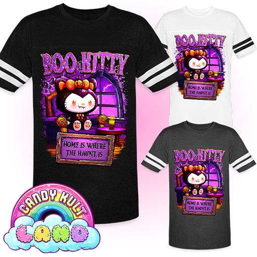 Home Is Where The Haunt Is Boo Kitty - Candy Kult Land Men's / Unisex Vintage Sport T-Shirt - Candy Kult - Candy Cult - Candy Kult Land - Wishbone - Boo Kitty - Panku - Frosti - Toxic Kitten - Hex-Heart - Cult Candy - Cake High Heels - [product_vendor}
