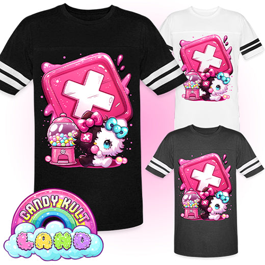 Toxix Kitten Bubble Gum Logo - Candy Kult Land Men's / Unisex Vintage Sport T-Shirt - Candy Kult - Candy Cult - Candy Kult Land - Wishbone - Boo Kitty - Panku - Frosti - Toxic Kitten - Hex-Heart - Cult Candy - Cake High Heels - [product_vendor}