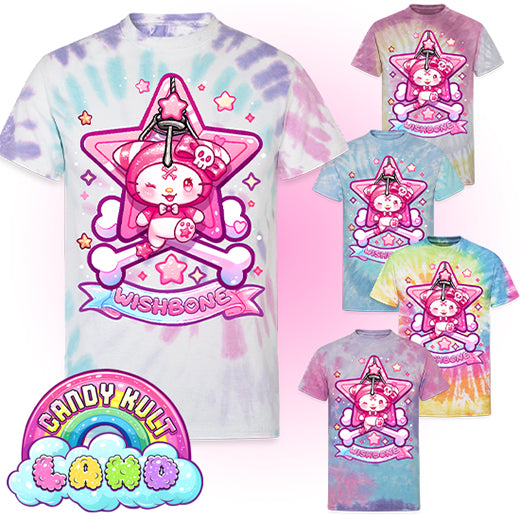 Wishbone Claw Machine Logo - Candy Kult Land Unisex Tie Dye T-Shirt - Candy Kult - Candy Cult - Candy Kult Land - Wishbone - Boo Kitty - Panku - Frosti - Toxic Kitten - Hex-Heart - Cult Candy - Cake High Heels - [product_vendor}