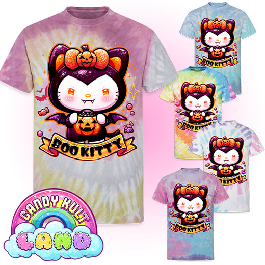 Boo Kitty - Candy Kult Land Unisex Tie Dye T-Shirt - Candy Kult - Candy Cult - Candy Kult Land - Wishbone - Boo Kitty - Panku - Frosti - Toxic Kitten - Hex-Heart - Cult Candy - Cake High Heels - [product_vendor}