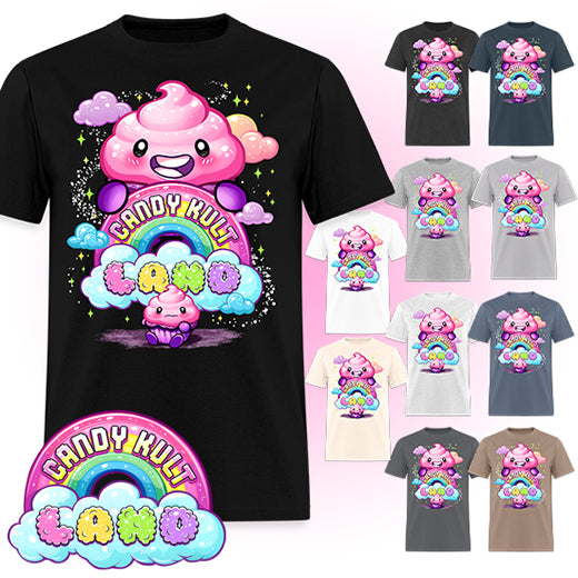 Frosti Candy Kult Land Logo - Men's / Unisex Classic T-Shirt - Candy Kult - Candy Cult - Candy Kult Land - Wishbone - Boo Kitty - Panku - Frosti - Toxic Kitten - Hex-Heart - Cult Candy - Cake High Heels - [product_vendor}