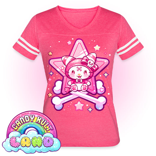 Wishbone Crossbones - Candy Kult Land Women’s Vintage Sport T-Shirt - Candy Kult - Candy Cult - Candy Kult Land - Wishbone - Boo Kitty - Panku - Frosti - Toxic Kitten - Hex-Heart - Cult Candy - Cake High Heels - [product_vendor}