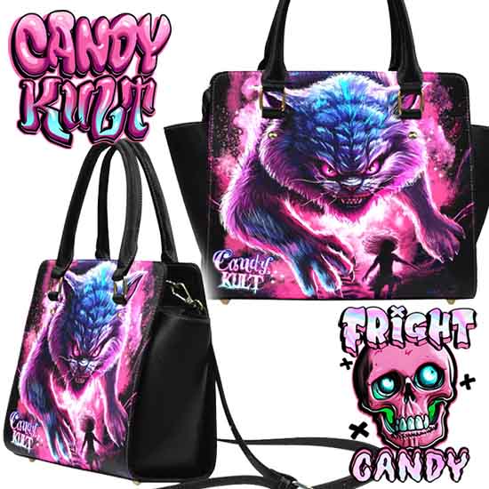 Cheshire WereCat Fright Candy Crossbody Handbag - Candy Kult - Candy Cult - Candy Kult Land - Wishbone - Boo Kitty - Panku - Frosti - Toxic Kitten - Hex-Heart - Cult Candy - Cake High Heels - [product_vendor}