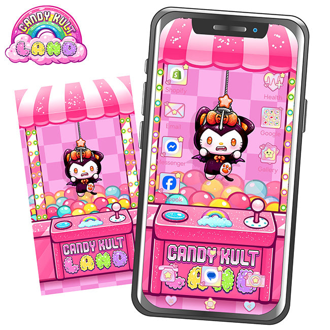FREE Boo Kitty Candy Kult Land Claw Machine Phone Wallpaper