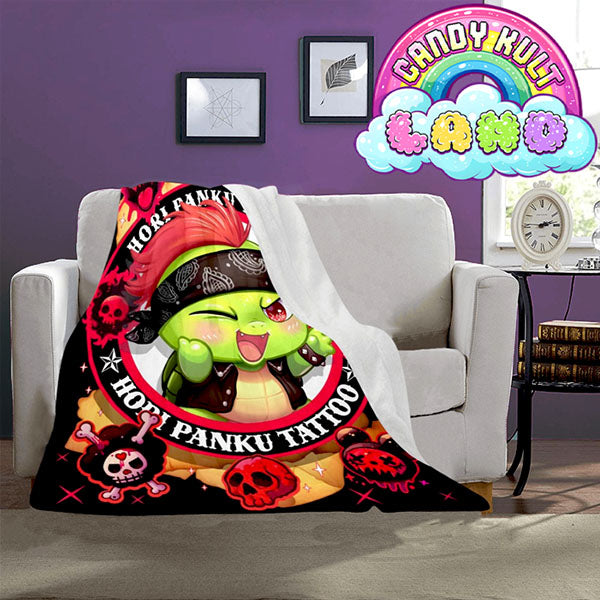Panku Tattoo Candy Kult Land Micro Fleece Blanket - Candy Kult - Candy Cult - Candy Kult Land - Wishbone - Boo Kitty - Panku - Frosti - Toxic Kitten - Hex-Heart - Cult Candy - Cake High Heels - [product_vendor}