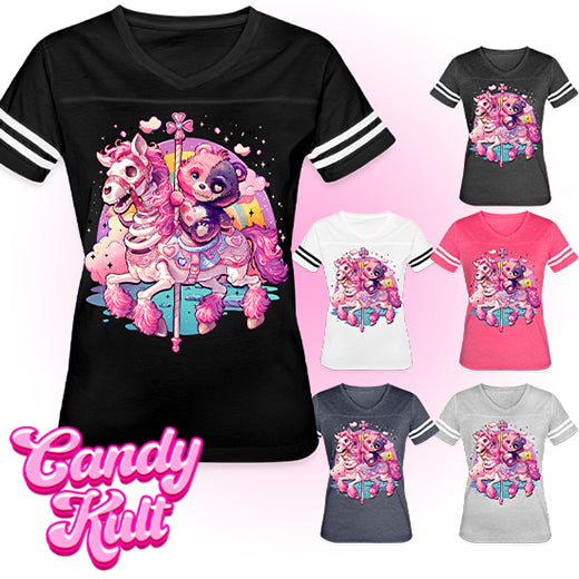 Spooky Bear Carousel - Fright Candy Women’s Vintage Sport T-Shirt - Candy Kult - Candy Cult - Candy Kult Land - Wishbone - Boo Kitty - Panku - Frosti - Toxic Kitten - Hex-Heart - Cult Candy - Cake High Heels - [product_vendor}