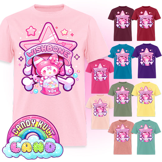 Wishbone Gumball Machine Logo - Candy Kult Land COLOUR Men's / Unisex Classic T-Shirt - Candy Kult - Candy Cult - Candy Kult Land - Wishbone - Boo Kitty - Panku - Frosti - Toxic Kitten - Hex-Heart - Cult Candy - Cake High Heels - [product_vendor}