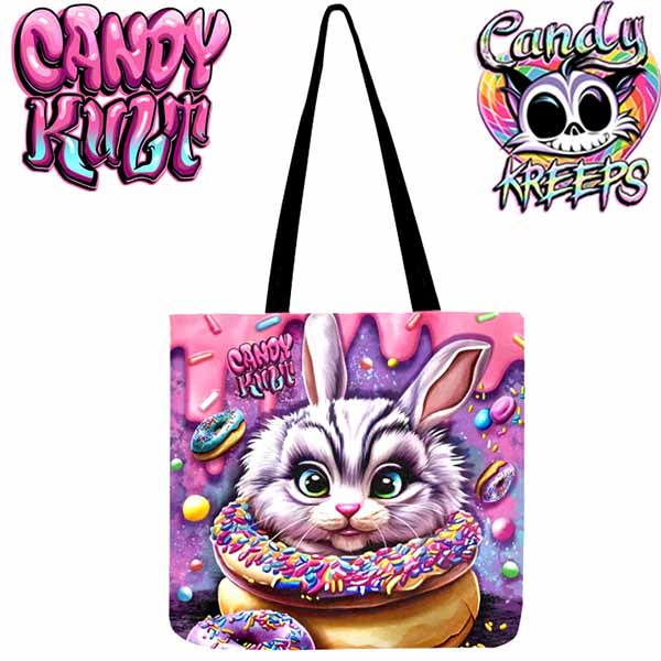 Fizz The Donut Bunny Candy Kreeps Reusable Canvas Shopping Tote - Candy Kult - Candy Cult - Cult Candy - Cake High Heels - [product_vendor}