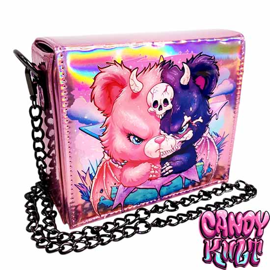 Demonic Bear Candy Kult Holographic Crossbody Bag - Candy Kult - Candy Cult - Candy Kult Land - Wishbone - Boo Kitty - Panku - Frosti - Toxic Kitten - Hex-Heart - Cult Candy - Cake High Heels - [product_vendor}