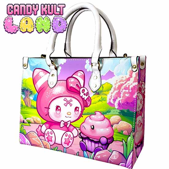 My Friend Frosti Candy Kult Land White PU Leather Crossbody Handbag Candy Kult Bag Crossbody Frosti Candy Cult - Candy Kult Land - Wishbone - Boo Kitty - Panku - Frosti - Toxic Kitten - Hex - Heart - Cult Candy - Ca