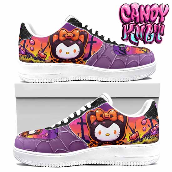 Boo Kitty Sunset Graveyard Candy Kult Kicks Women's Sneakers V4 - Candy Kult - Candy Cult - Cult Candy - Cake High Heels - [product_vendor}