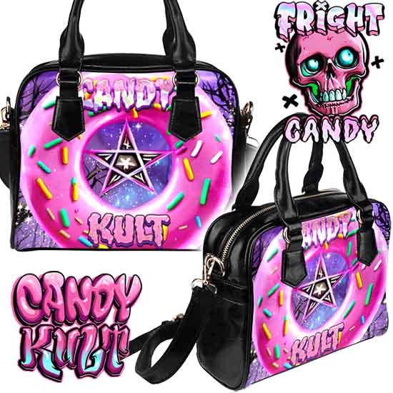 Candy Kult Donut Pentagram Fright Candy Classic Crossbody Handbag - Candy Kult - Candy Cult - Candy Kult Land - Wishbone - Boo Kitty - Panku - Frosti - Toxic Kitten - Hex-Heart - Cult Candy - Cake High Heels - [product_vendor}