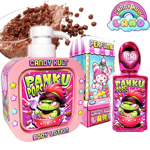 Panku Pops Candy Kult Land Perfume & Body Lotion Pack Candy Kult Cereal coco pops Panku Candy Cult - Candy Kult Land - Wishbone - Boo Kitty - Panku - Frosti - Toxic Kitten - Hex - Heart - Cult Candy - Ca
