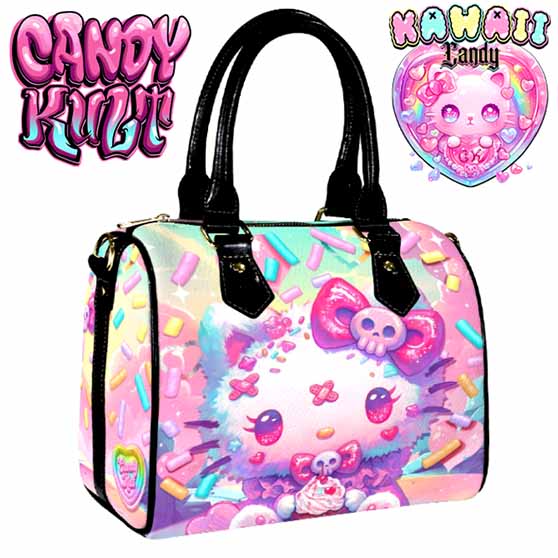 Pastel Purrfection Kawaii Candy Boston Crossbody Handbag Candy Kult Bag Crossbody handbag Candy Cult - Candy Kult Land - Wishbone - Boo Kitty - Panku - Frosti - Toxic Kitten - Hex - Heart - Cult Candy - Ca