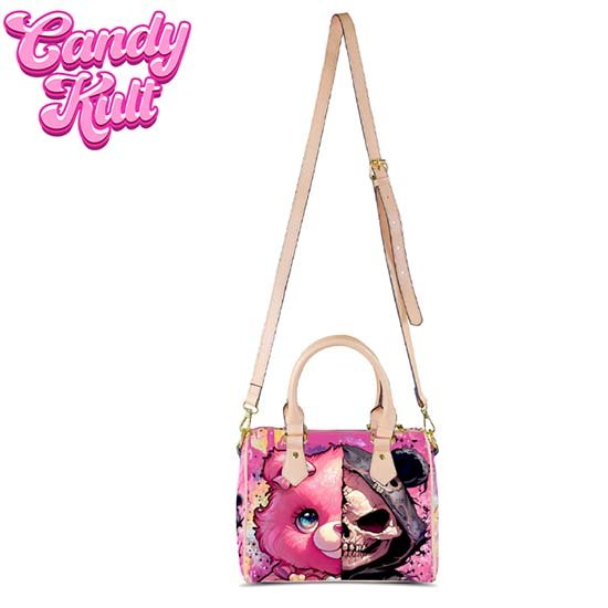 Split Personality Bear Fright Candy Beige Boston Crossbody Handbag Candy Kult Bag care bears Crossbody Candy Cult - Candy Kult Land - Wishbone - Boo Kitty - Panku - Frosti - Toxic Kitten - Hex - Heart - Cult Candy - Ca