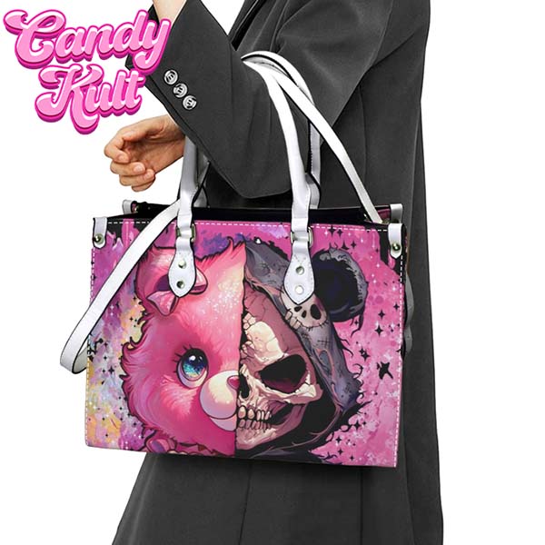 Split Personality Bear Fright Candy White PU Leather Crossbody Handbag Candy Kult Bag care bears Crossbody Candy Cult - Candy Kult Land - Wishbone - Boo Kitty - Panku - Frosti - Toxic Kitten - Hex - Heart - Cult Candy - Ca