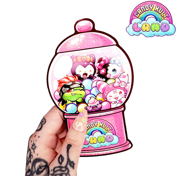 Candy Kult Land Gumball Machine Large Vinyl Sticker - Candy Kult - Candy Cult - Candy Kult Land - Wishbone - Boo Kitty - Panku - Frosti - Toxic Kitten - Hex-Heart - Cult Candy - Cake High Heels - [product_vendor}