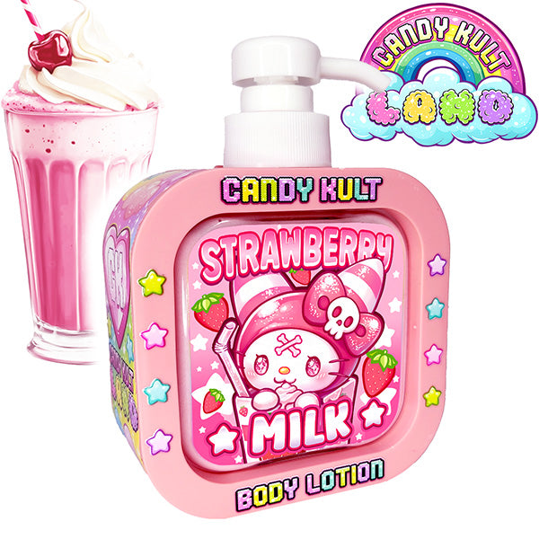 Strawberry Milk Candy Kult Land Body Lotion - Candy Kult - Candy Cult - Candy Kult Land - Wishbone - Boo Kitty - Panku - Frosti - Toxic Kitten - Hex-Heart - Cult Candy - Cake High Heels - [product_vendor}