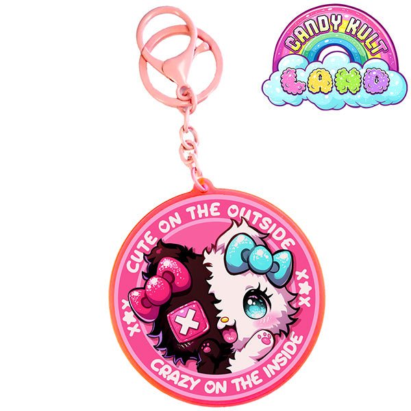 Toxic Kitten Crazy On the Inside - Candy Kult Land Keychain / Bag Charm Candy Kult ck land Toxic Kitten Candy Cult - Candy Kult Land - Wishbone - Boo Kitty - Panku - Frosti - Toxic Kitten - Hex - Heart - Cult Candy - Ca
