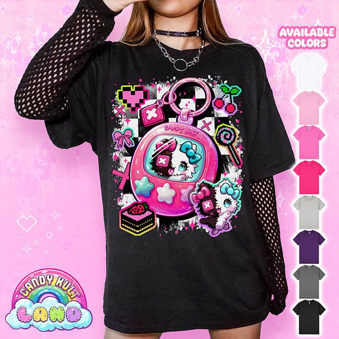 Toxic Kitten Digital Pet - Candy Kult Land Graphic Tee Candy Kult BLACK S candy kult land ck land Toxic Kitten Candy Cult - Candy Kult Land - Wishbone - Boo Kitty - Panku - Frosti - Toxic Kitten - Hex - Heart - Cult Candy - Ca