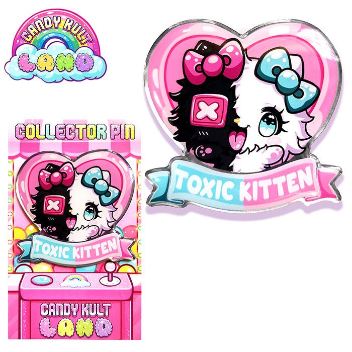 Toxic Kitten Official Collector Pin Candy Kult candy kult land ck land tk Candy Cult - Candy Kult Land - Wishbone - Boo Kitty - Panku - Frosti - Toxic Kitten - Hex - Heart - Cult Candy - Ca
