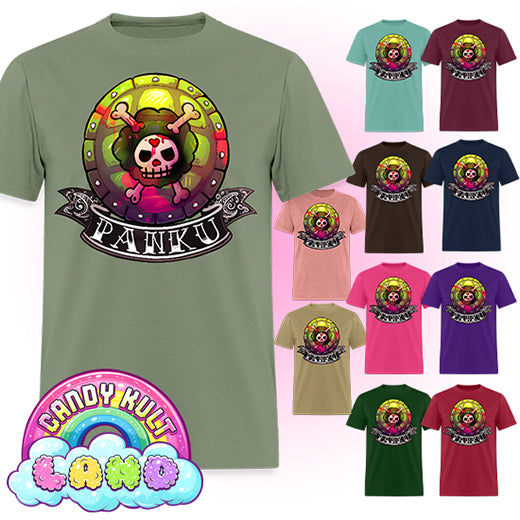 Panku Logo - Candy Kult Land COLOUR Men's / Unisex Classic T-Shirt - Candy Kult - Candy Cult - Candy Kult Land - Wishbone - Boo Kitty - Panku - Frosti - Toxic Kitten - Hex-Heart - Cult Candy - Cake High Heels - [product_vendor}