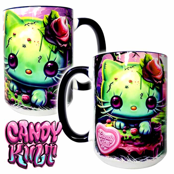 Zombie Kitty Fright Candy Large Mug - Candy Kult - Candy Cult - Candy Kult Land - Wishbone - Boo Kitty - Panku - Frosti - Toxic Kitten - Hex-Heart - Cult Candy - Cake High Heels - [product_vendor}