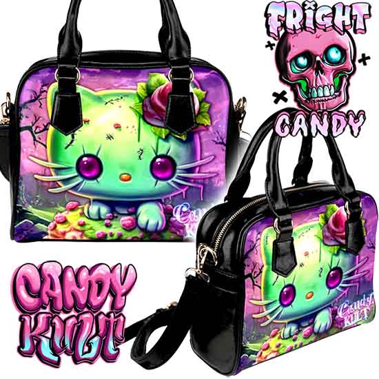 Zombie Kitty Fright Candy Classic Crossbody Handbag - Candy Kult - Candy Cult - Candy Kult Land - Wishbone - Boo Kitty - Panku - Frosti - Toxic Kitten - Hex-Heart - Cult Candy - Cake High Heels - [product_vendor}